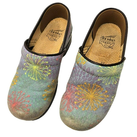 Dansko Pastel Clogs Womens 7 Vegan Mules Professional Nursing Shoes Slip On 37 - Picture 15 of 16